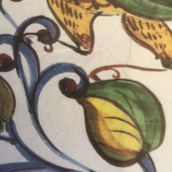 CERAMICA NOVA DERUTA serving bowl Made in Italy Hand painted and decals 3” X 11” - Picture 12 of 13